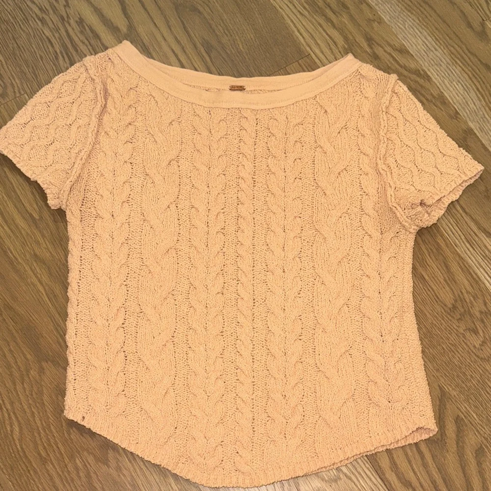 Free People Apricot Knit Top